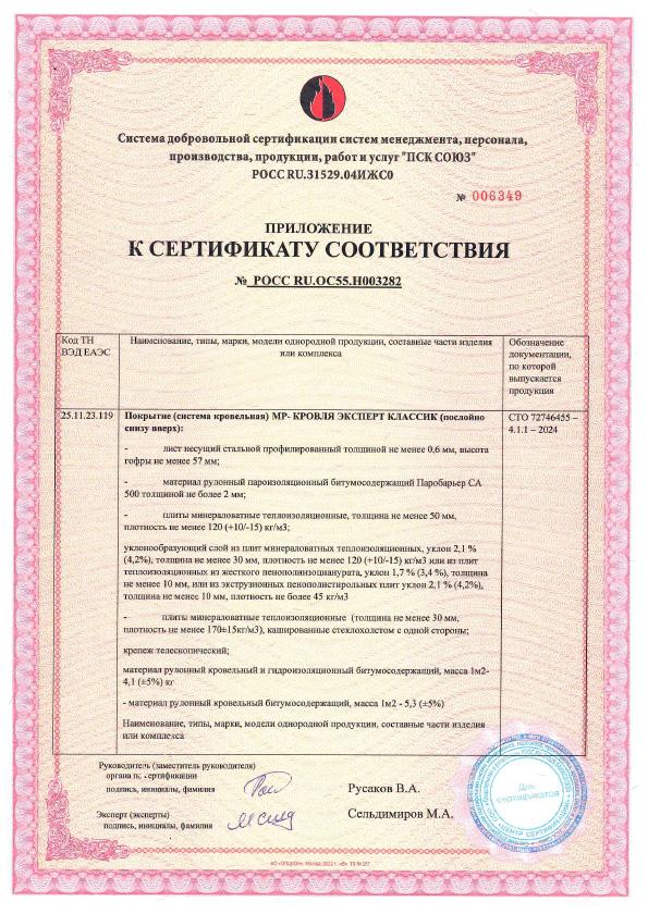 Сертификат доборных элементов 2